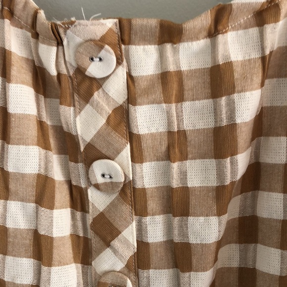 Matilda Jane Annabelle Plaid off-shoulder button-front blouse - Picture 3 of 5